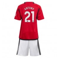Manchester United Antony #21 Hemmadräkt Barn 2023-24 Kortärmad (+ Korta byxor)